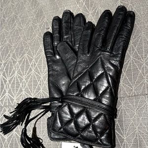 UGG Black Leather Gloves